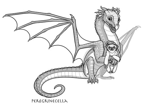 Baby Rainwing Dragon Coloring Page